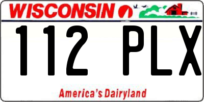 WI license plate 112PLX