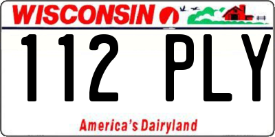 WI license plate 112PLY