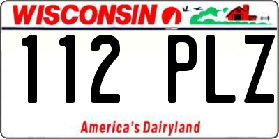 WI license plate 112PLZ