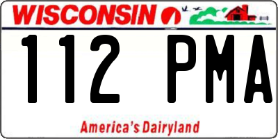 WI license plate 112PMA