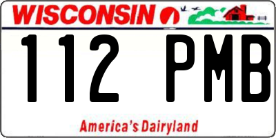 WI license plate 112PMB