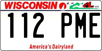 WI license plate 112PME