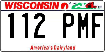 WI license plate 112PMF