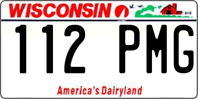 WI license plate 112PMG