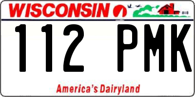 WI license plate 112PMK