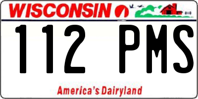 WI license plate 112PMS