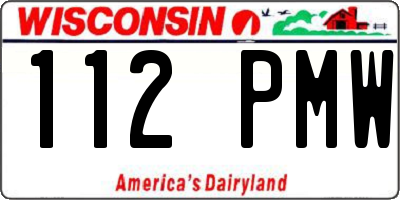 WI license plate 112PMW