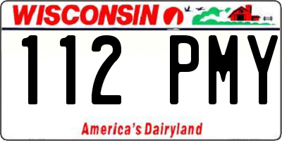 WI license plate 112PMY