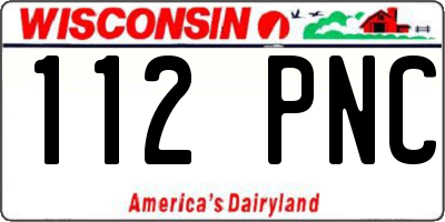 WI license plate 112PNC
