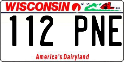 WI license plate 112PNE