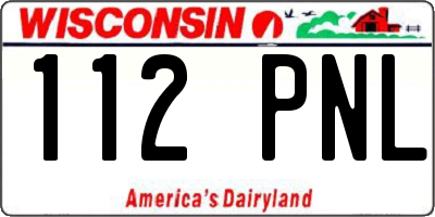 WI license plate 112PNL