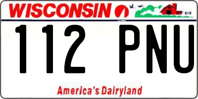 WI license plate 112PNU