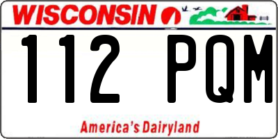 WI license plate 112PQM