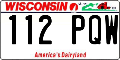 WI license plate 112PQW