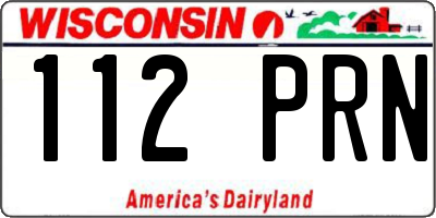 WI license plate 112PRN
