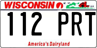 WI license plate 112PRT