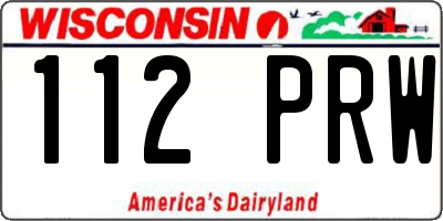 WI license plate 112PRW