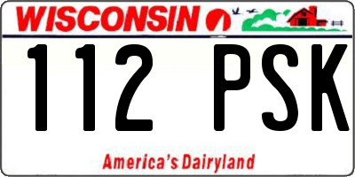 WI license plate 112PSK