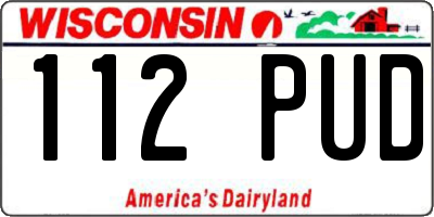 WI license plate 112PUD