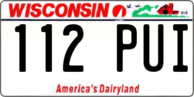 WI license plate 112PUI