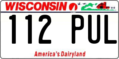 WI license plate 112PUL