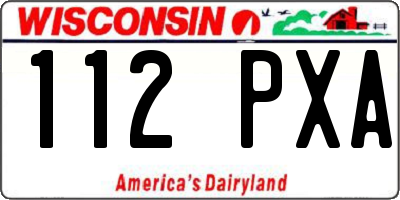 WI license plate 112PXA