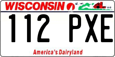WI license plate 112PXE