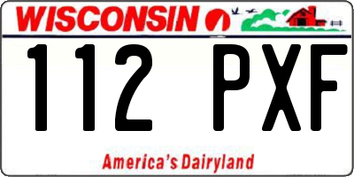 WI license plate 112PXF