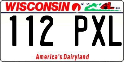 WI license plate 112PXL