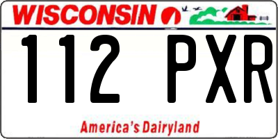 WI license plate 112PXR