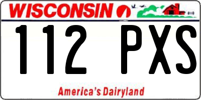 WI license plate 112PXS