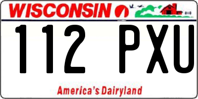 WI license plate 112PXU