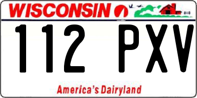WI license plate 112PXV
