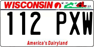 WI license plate 112PXW