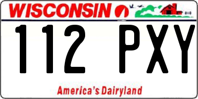 WI license plate 112PXY