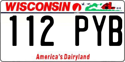 WI license plate 112PYB