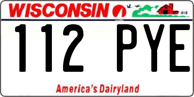 WI license plate 112PYE