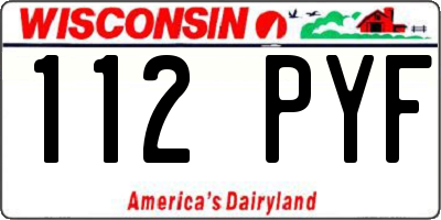 WI license plate 112PYF