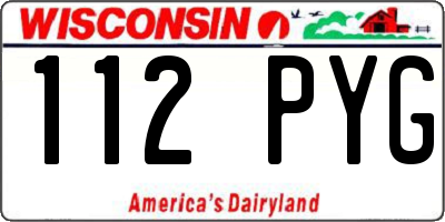 WI license plate 112PYG