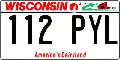 WI license plate 112PYL