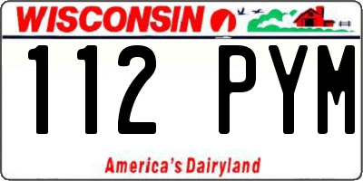 WI license plate 112PYM