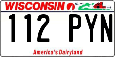 WI license plate 112PYN