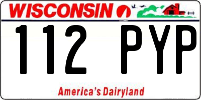 WI license plate 112PYP