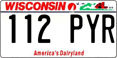 WI license plate 112PYR