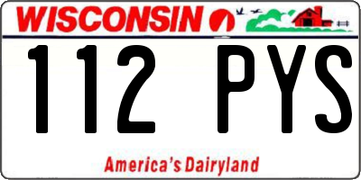 WI license plate 112PYS