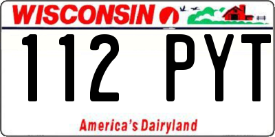 WI license plate 112PYT