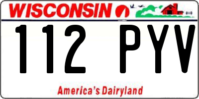 WI license plate 112PYV