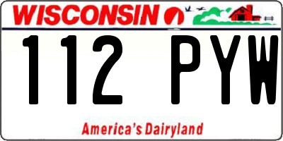 WI license plate 112PYW