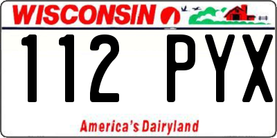 WI license plate 112PYX