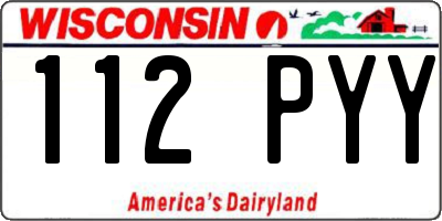 WI license plate 112PYY